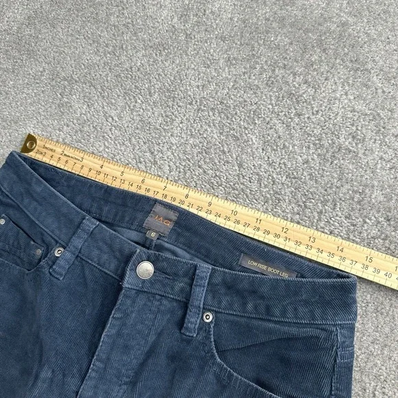 JAG Size 6 Dark Blue Corduroy Jeans Flat Front 5 Pocket Low Rise Boot Leg Y2K - Picture 5 of 6